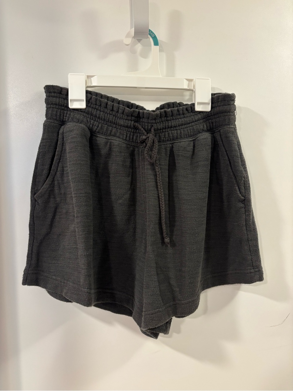 aerie Black Textured Drawstring Athletic Shorts